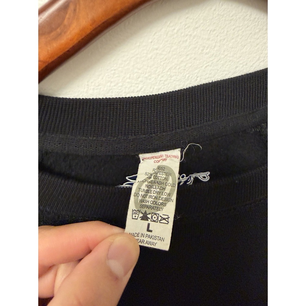 Men's Hobie Surfboard Black Crewneck Sweatshirt Adult Large Embroidered Logo - Picture 4 of 8